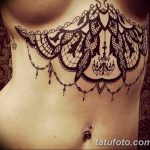 фото тату под женской грудью 26.01.2019 №069 - tattoo under the breasts - tatufoto.com