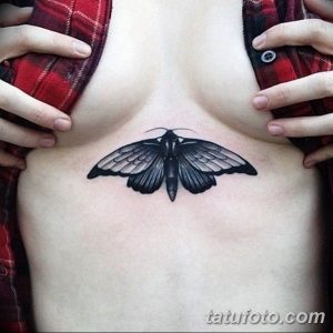 фото тату под женской грудью 26.01.2019 №072 - tattoo under the breasts - tatufoto.com