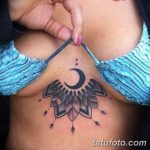 фото тату под женской грудью 26.01.2019 №083 - tattoo under the breasts - tatufoto.com
