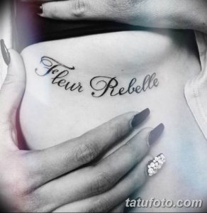 фото тату под женской грудью 26.01.2019 №087 - tattoo under the breasts - tatufoto.com