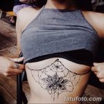 фото тату под женской грудью 26.01.2019 №091 - tattoo under the breasts - tatufoto.com
