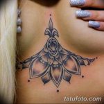 фото тату под женской грудью 26.01.2019 №096 - tattoo under the breasts - tatufoto.com