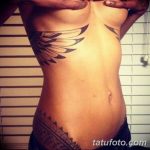 фото тату под женской грудью 26.01.2019 №098 - tattoo under the breasts - tatufoto.com