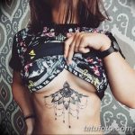 фото тату под женской грудью 26.01.2019 №123 - tattoo under the breasts - tatufoto.com