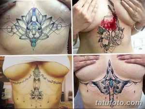 фото тату под женской грудью 26.01.2019 №133 - tattoo under the breasts - tatufoto.com