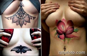фото тату под женской грудью 26.01.2019 №163 - tattoo under the breasts - tatufoto.com