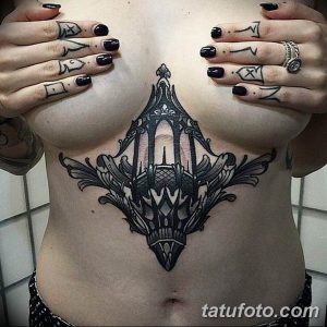фото тату под женской грудью 26.01.2019 №169 - tattoo under the breasts - tatufoto.com
