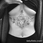 фото тату под женской грудью 26.01.2019 №183 - tattoo under the breasts - tatufoto.com