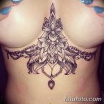 фото тату под женской грудью 26.01.2019 №190 - tattoo under the breasts - tatufoto.com