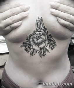 фото тату под женской грудью 26.01.2019 №215 - tattoo under the breasts - tatufoto.com