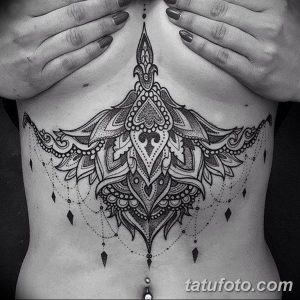 фото тату под женской грудью 26.01.2019 №222 - tattoo under the breasts - tatufoto.com