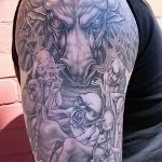 фото тату минотавр 01.02.2019 №074 - example drawing tattoo with a minotaur - tatufoto.com