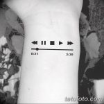 фото тату музыкальный плеер 13.02.2019 №002 - photo tattoo music player - tatufoto.com