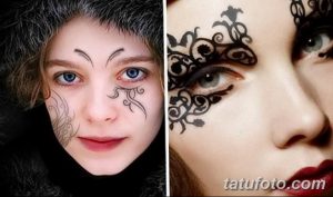 фото тату над бровью 25.02.2019 №087 - photo tattoo over eyebrow - tatufoto.com