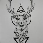 эскиз тату олень 23.02.2019 №007 - sketch tattoo deer - tatufoto.com