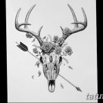 эскиз тату олень 23.02.2019 №008 - sketch tattoo deer - tatufoto.com