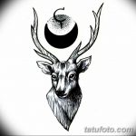 эскиз тату олень 23.02.2019 №011 - sketch tattoo deer - tatufoto.com