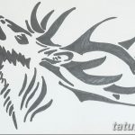 эскиз тату олень 23.02.2019 №019 - sketch tattoo deer - tatufoto.com