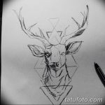эскиз тату олень 23.02.2019 №029 - sketch tattoo deer - tatufoto.com
