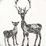 эскиз тату олень 23.02.2019 №033 - sketch tattoo deer - tatufoto.com