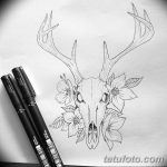 эскиз тату олень 23.02.2019 №036 - sketch tattoo deer - tatufoto.com