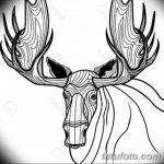эскиз тату олень 23.02.2019 №038 - sketch tattoo deer - tatufoto.com