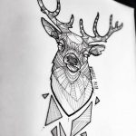 эскиз тату олень 23.02.2019 №040 - sketch tattoo deer - tatufoto.com