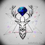 эскиз тату олень 23.02.2019 №041 - sketch tattoo deer - tatufoto.com