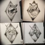 эскиз тату олень 23.02.2019 №044 - sketch tattoo deer - tatufoto.com