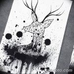 эскиз тату олень 23.02.2019 №045 - sketch tattoo deer - tatufoto.com