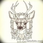эскиз тату олень 23.02.2019 №050 - sketch tattoo deer - tatufoto.com
