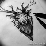эскиз тату олень 23.02.2019 №056 - sketch tattoo deer - tatufoto.com