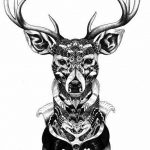 эскиз тату олень 23.02.2019 №057 - sketch tattoo deer - tatufoto.com