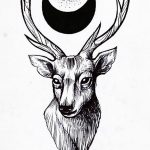 эскиз тату олень 23.02.2019 №058 - sketch tattoo deer - tatufoto.com