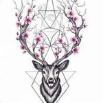 эскиз тату олень 23.02.2019 №059 - sketch tattoo deer - tatufoto.com