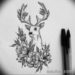 эскиз тату олень 23.02.2019 №062 - sketch tattoo deer - tatufoto.com