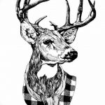 эскиз тату олень 23.02.2019 №063 - sketch tattoo deer - tatufoto.com