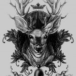 эскиз тату олень 23.02.2019 №064 - sketch tattoo deer - tatufoto.com