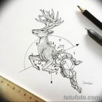 эскиз тату олень 23.02.2019 №065 - sketch tattoo deer - tatufoto.com