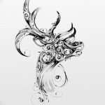 эскиз тату олень 23.02.2019 №066 - sketch tattoo deer - tatufoto.com