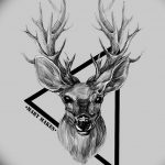 эскиз тату олень 23.02.2019 №068 - sketch tattoo deer - tatufoto.com
