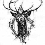 эскиз тату олень 23.02.2019 №077 - sketch tattoo deer - tatufoto.com