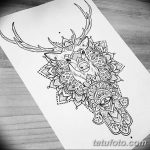 эскиз тату олень 23.02.2019 №080 - sketch tattoo deer - tatufoto.com