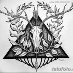 эскиз тату олень 23.02.2019 №092 - sketch tattoo deer - tatufoto.com