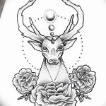 эскиз тату олень 23.02.2019 №094 - sketch tattoo deer - tatufoto.com