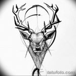 эскиз тату олень 23.02.2019 №100 - sketch tattoo deer - tatufoto.com