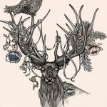 эскиз тату олень 23.02.2019 №106 - sketch tattoo deer - tatufoto.com