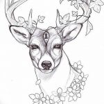 эскиз тату олень 23.02.2019 №110 - sketch tattoo deer - tatufoto.com