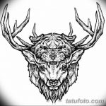 эскиз тату олень 23.02.2019 №127 - sketch tattoo deer - tatufoto.com