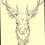 эскиз тату олень 23.02.2019 №130 - sketch tattoo deer - tatufoto.com